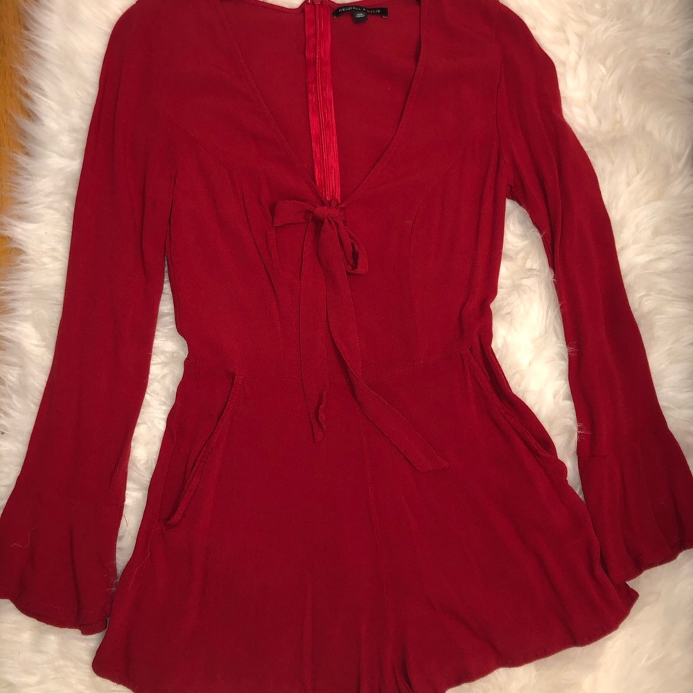 Red Kendall and Kylie romper from pacsun